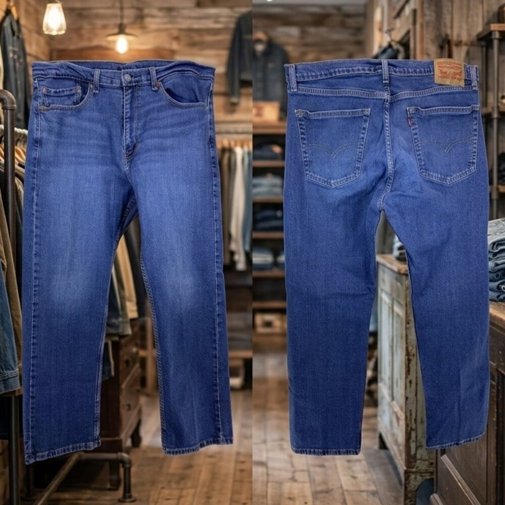 Levi's 505 Red Tab Blue Denim Jeans Regular Fit Straight Leg Men’s Size 36x29